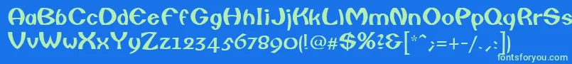 CailinRegular Font – Green Fonts on Blue Background