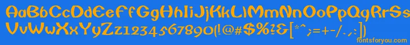CailinRegular Font – Orange Fonts on Blue Background
