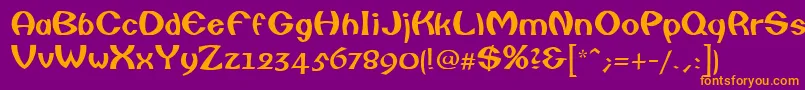 CailinRegular Font – Orange Fonts on Purple Background