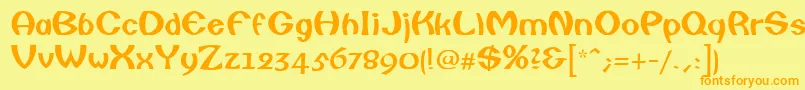 CailinRegular Font – Orange Fonts on Yellow Background