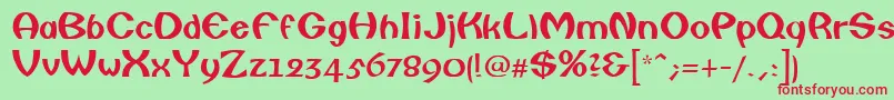 CailinRegular Font – Red Fonts on Green Background