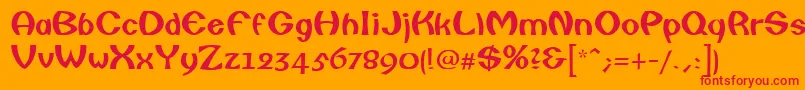 CailinRegular Font – Red Fonts on Orange Background