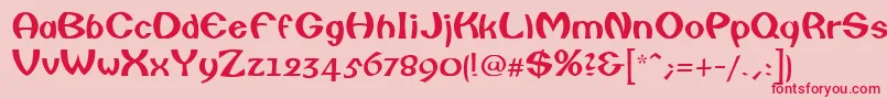 フォントCailinRegular – ピンクの背景に赤い文字