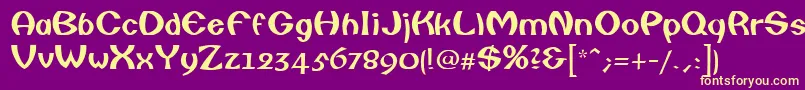 CailinRegular Font – Yellow Fonts on Purple Background