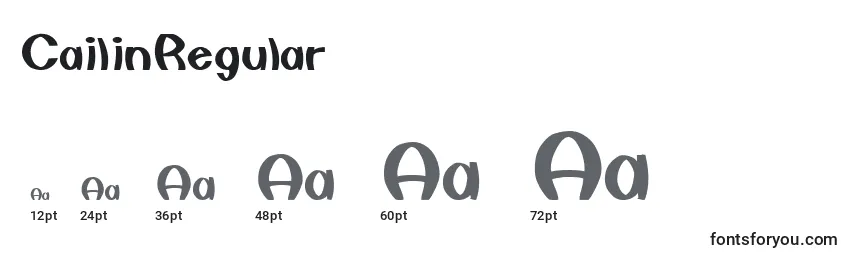 CailinRegular Font Sizes