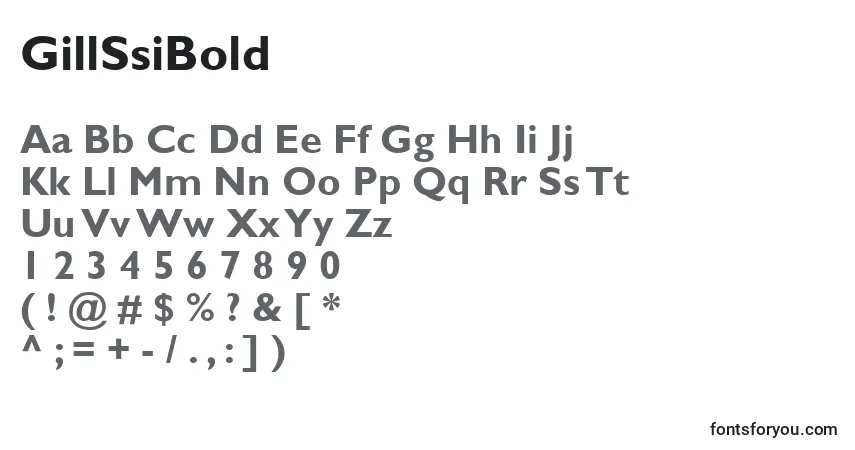 Шрифт GillSsiBold – алфавит, цифры, специальные символы