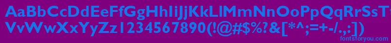 フォントGillSsiBold – 紫色の背景に青い文字