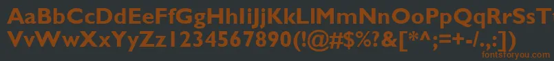 GillSsiBold-fontti – ruskeat fontit mustalla taustalla