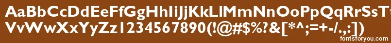 フォントGillSsiBold – 茶色の背景に白い文字