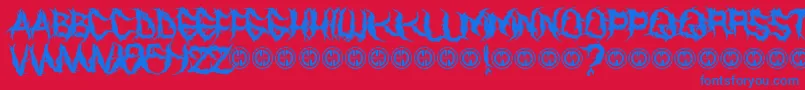 EaterOfChildrenPersonalUseOnly Font – Blue Fonts on Red Background