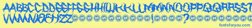 Weitere Informationen zur EaterOfChildrenPersonalUseOnly-Schriftart EaterOfChildrenPersonalUseOnly-Schriftart – Blaue Schriften auf gelbem Hintergrund