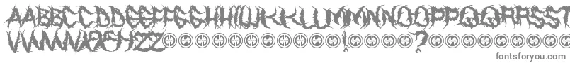 EaterOfChildrenPersonalUseOnly-fontti – harmaat kirjasimet valkoisella taustalla