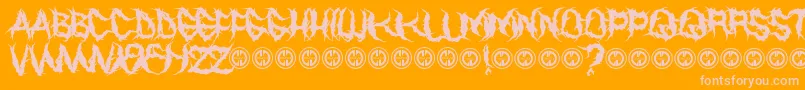 EaterOfChildrenPersonalUseOnly-Schriftart – Rosa Schriften auf orangefarbenem Hintergrund