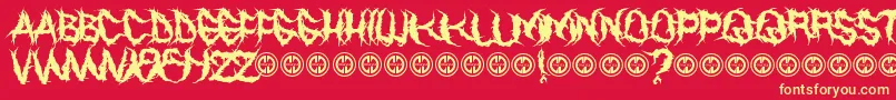 EaterOfChildrenPersonalUseOnly Font – Yellow Fonts on Red Background