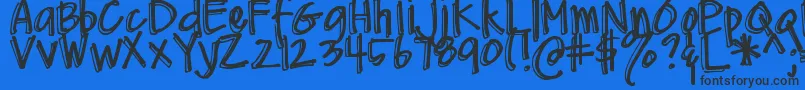 DjbMeAndMyShadow Font – Black Fonts on Blue Background