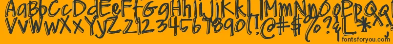 DjbMeAndMyShadow Font – Black Fonts on Orange Background