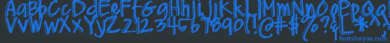 DjbMeAndMyShadow Font – Blue Fonts on Black Background