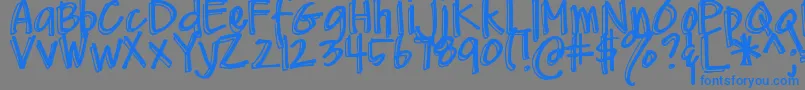Czcionka DjbMeAndMyShadow – niebieskie czcionki na szarym tle