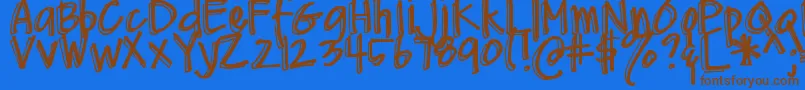 DjbMeAndMyShadow Font – Brown Fonts on Blue Background