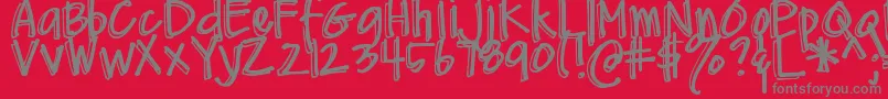 フォントDjbMeAndMyShadow – 赤い背景に灰色の文字