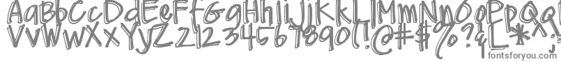 DjbMeAndMyShadow-fontti – harmaat kirjasimet valkoisella taustalla
