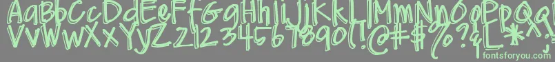 DjbMeAndMyShadow Font – Green Fonts on Gray Background