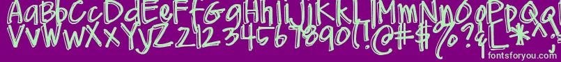 DjbMeAndMyShadow Font – Green Fonts on Purple Background