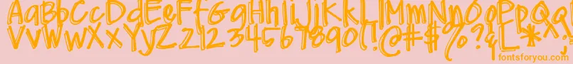 DjbMeAndMyShadow Font – Orange Fonts on Pink Background