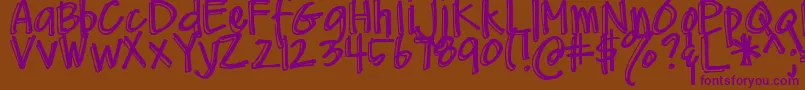 DjbMeAndMyShadow Font – Purple Fonts on Brown Background