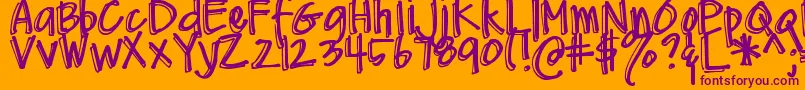 DjbMeAndMyShadow Font – Purple Fonts on Orange Background