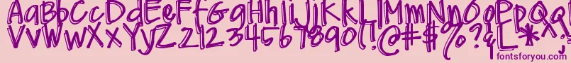 DjbMeAndMyShadow Font – Purple Fonts on Pink Background