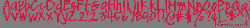 DjbMeAndMyShadow Font – Red Fonts on Gray Background