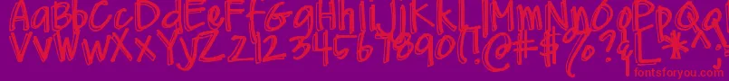 DjbMeAndMyShadow Font – Red Fonts on Purple Background