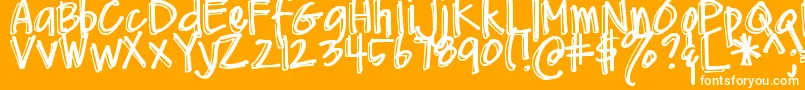 DjbMeAndMyShadow Font – White Fonts on Orange Background