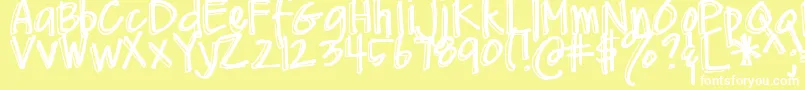 フォントDjbMeAndMyShadow – 黄色い背景に白い文字