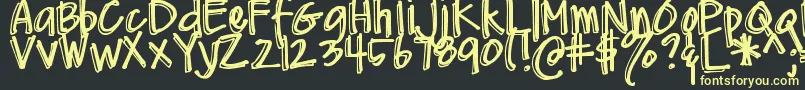 DjbMeAndMyShadow Font – Yellow Fonts on Black Background