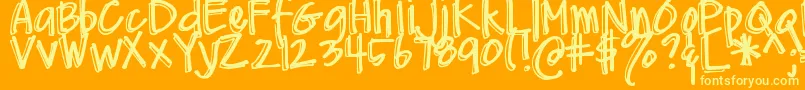 DjbMeAndMyShadow Font – Yellow Fonts on Orange Background