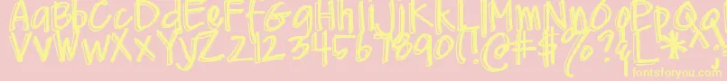 DjbMeAndMyShadow Font – Yellow Fonts on Pink Background