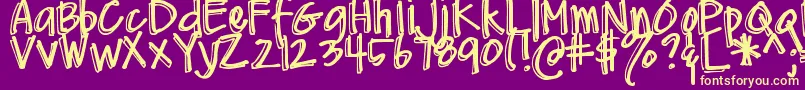 DjbMeAndMyShadow Font – Yellow Fonts on Purple Background