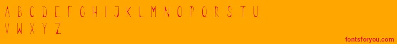 Legume-Schriftart – Rote Schriften auf orangefarbenem Hintergrund