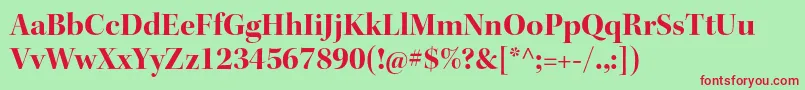 Fonte KeplerstdBolddisp – fontes vermelhas em um fundo verde