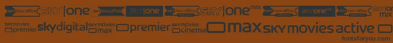 SkyTvChannelLogos Font – Black Fonts on Brown Background