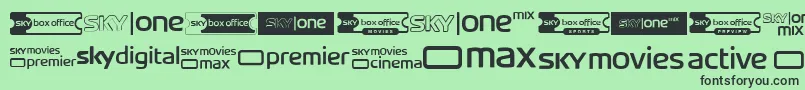 SkyTvChannelLogos Font – Black Fonts on Green Background