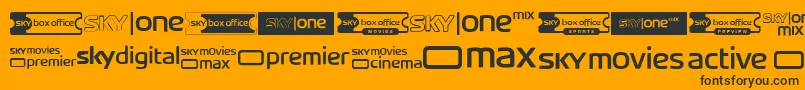 Fonte SkyTvChannelLogos – fontes pretas em um fundo laranja