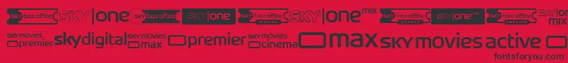 Шрифт SkyTvChannelLogos – чёрные шрифты на красном фоне