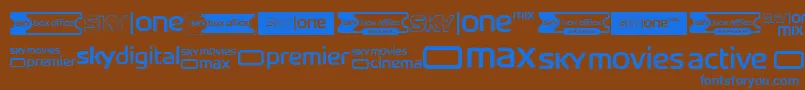 SkyTvChannelLogos Font – Blue Fonts on Brown Background