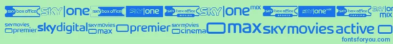 SkyTvChannelLogos Font – Blue Fonts on Green Background