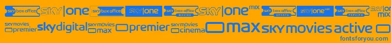 SkyTvChannelLogos Font – Blue Fonts on Orange Background