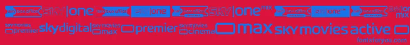 SkyTvChannelLogos Font – Blue Fonts on Red Background