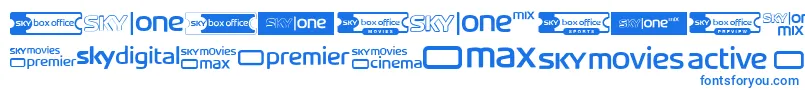 Fonte SkyTvChannelLogos – fontes azuis em um fundo branco